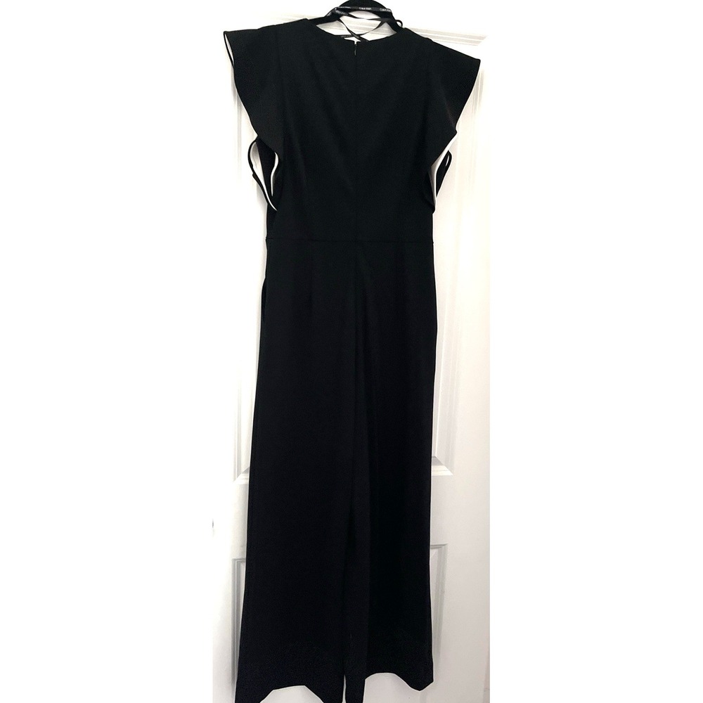 Calvin Klein Black Wide Leg Jumpsuit Women Ruffle Sleeve Formal Evening Cocktail - Picture 2 of 7